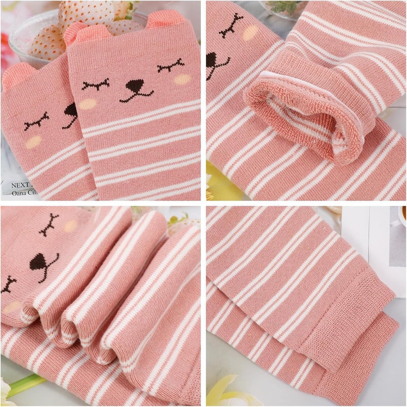 XEPST Toddler Baby Leg Warmers, Pack of 4 Long Legwarmers Cute Animal Pattern Knee Socks Baby Knee Protector Leg Sleeves Leggings for Baby Kids Toddlers Boys Girls 0-5 Years, One Size - Image 3
